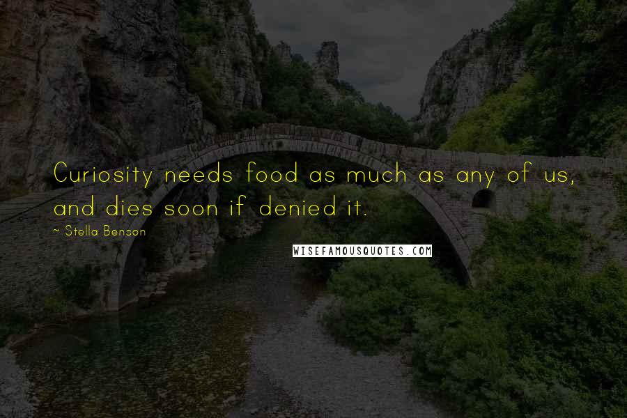 Stella Benson Quotes: Curiosity needs food as much as any of us, and dies soon if denied it.