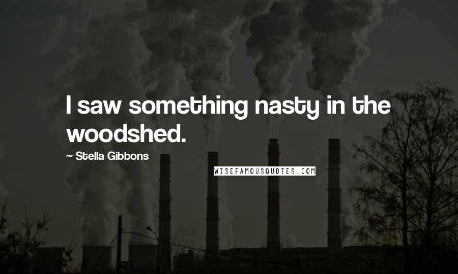 Stella Gibbons Quotes: I saw something nasty in the woodshed.