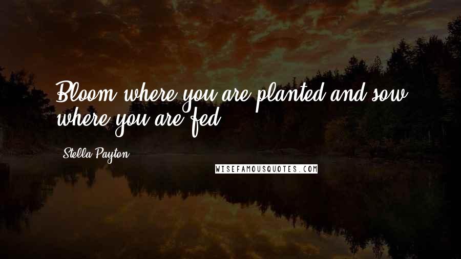 Stella Payton Quotes: Bloom where you are planted and sow where you are fed ...