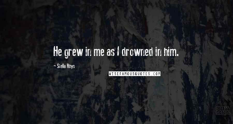 Stella Rhys Quotes: He grew in me as I drowned in him.