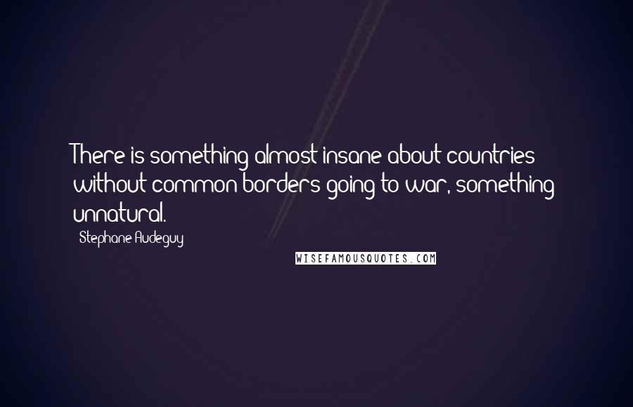 Stephane Audeguy Quotes: There is something almost insane about countries without common borders going to war, something unnatural.