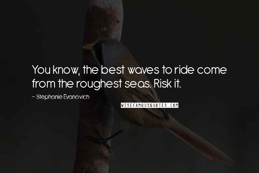 Stephanie Evanovich Quotes: You know, the best waves to ride come from the roughest seas. Risk it.