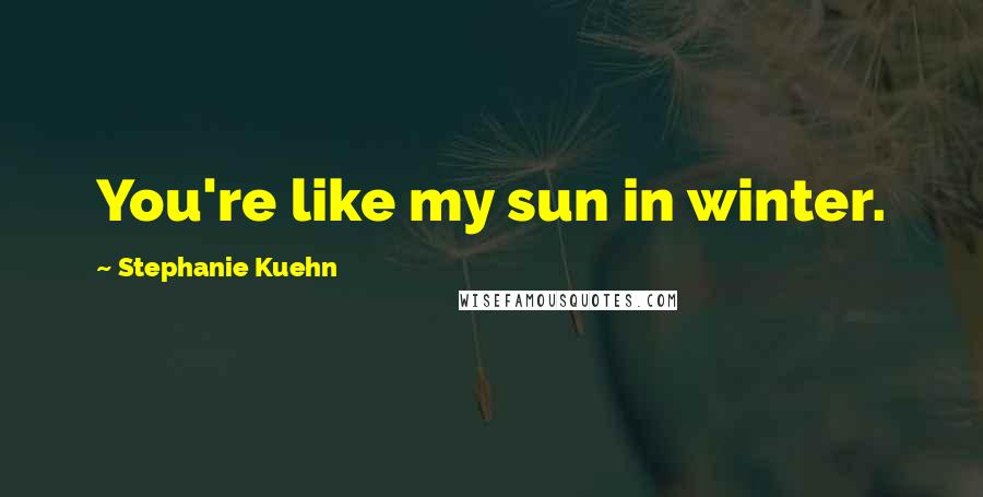 Stephanie Kuehn Quotes: You're like my sun in winter.