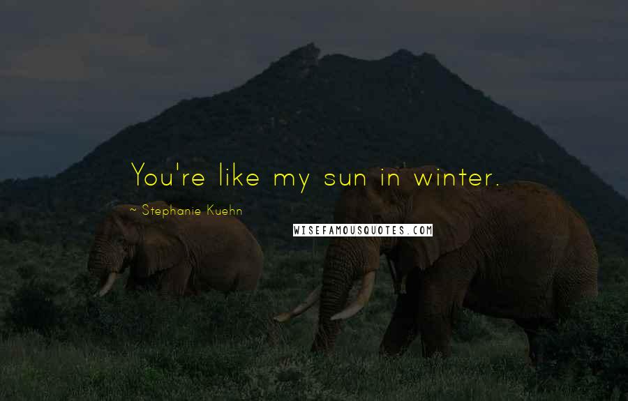 Stephanie Kuehn Quotes: You're like my sun in winter.