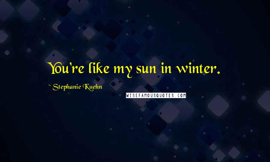 Stephanie Kuehn Quotes: You're like my sun in winter.