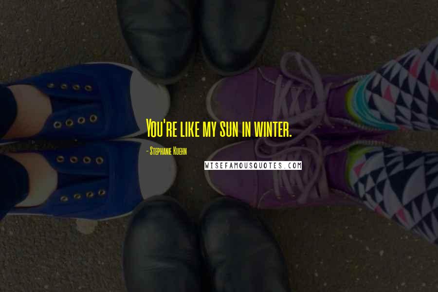 Stephanie Kuehn Quotes: You're like my sun in winter.
