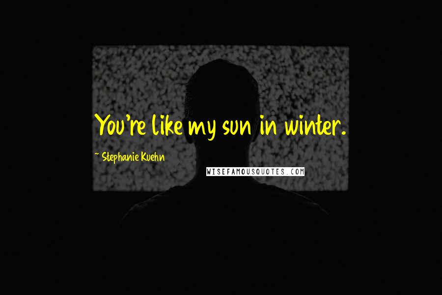 Stephanie Kuehn Quotes: You're like my sun in winter.
