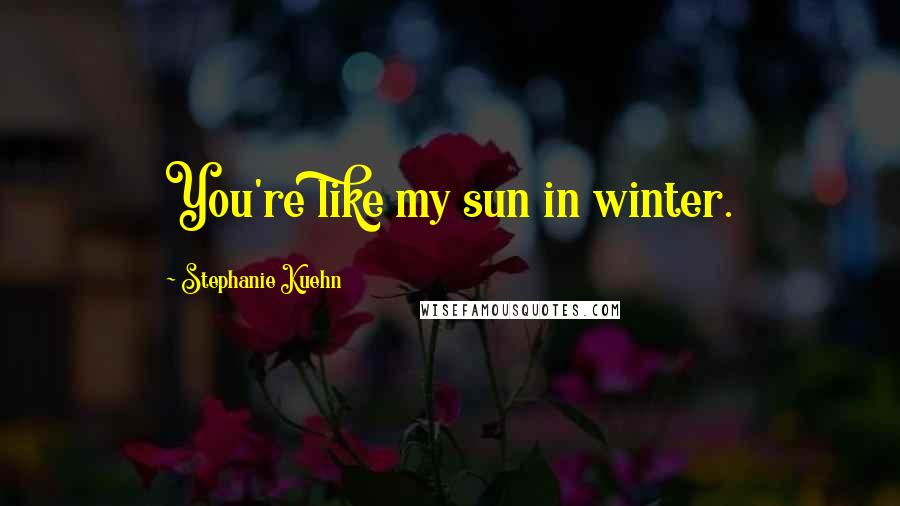Stephanie Kuehn Quotes: You're like my sun in winter.