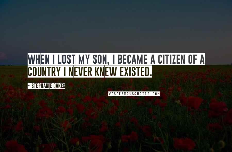 Stephanie Oakes Quotes: When I lost my son, I became a citizen of a country I never knew existed.