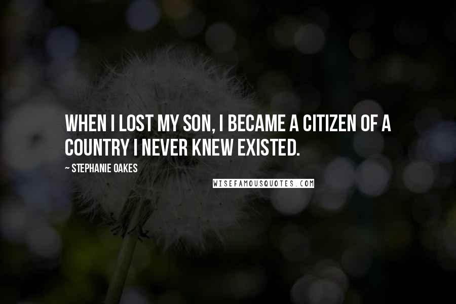 Stephanie Oakes Quotes: When I lost my son, I became a citizen of a country I never knew existed.