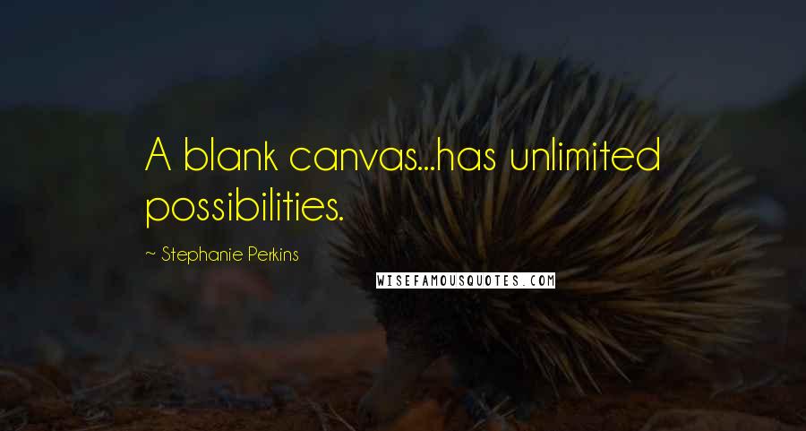 Stephanie Perkins Quotes: A blank canvas...has unlimited possibilities.