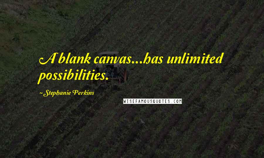 Stephanie Perkins Quotes: A blank canvas...has unlimited possibilities.