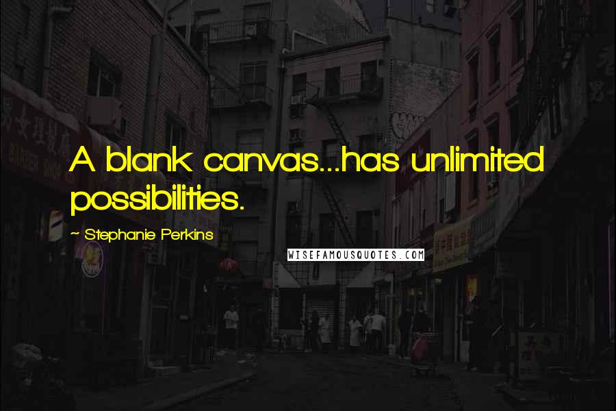 Stephanie Perkins Quotes: A blank canvas...has unlimited possibilities.