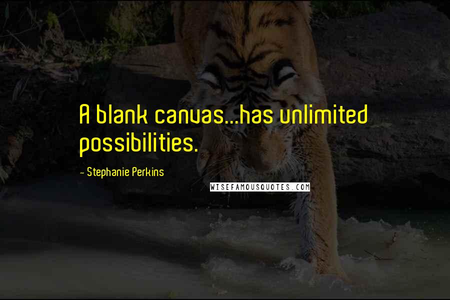 Stephanie Perkins Quotes: A blank canvas...has unlimited possibilities.