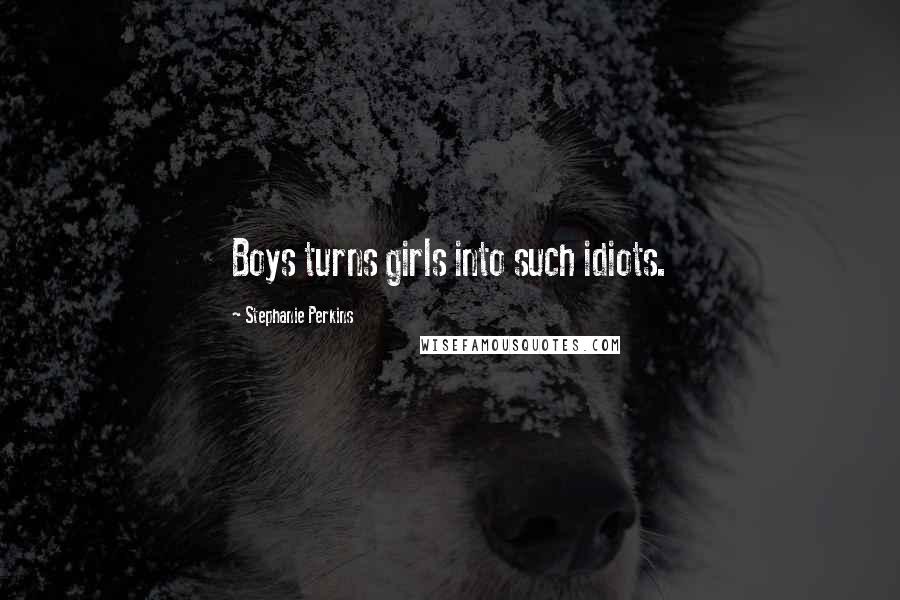 Stephanie Perkins Quotes: Boys turns girls into such idiots.