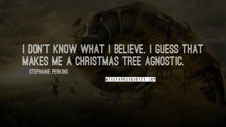 Stephanie Perkins Quotes: I don't know what I believe. I guess that makes me a Christmas Tree Agnostic.