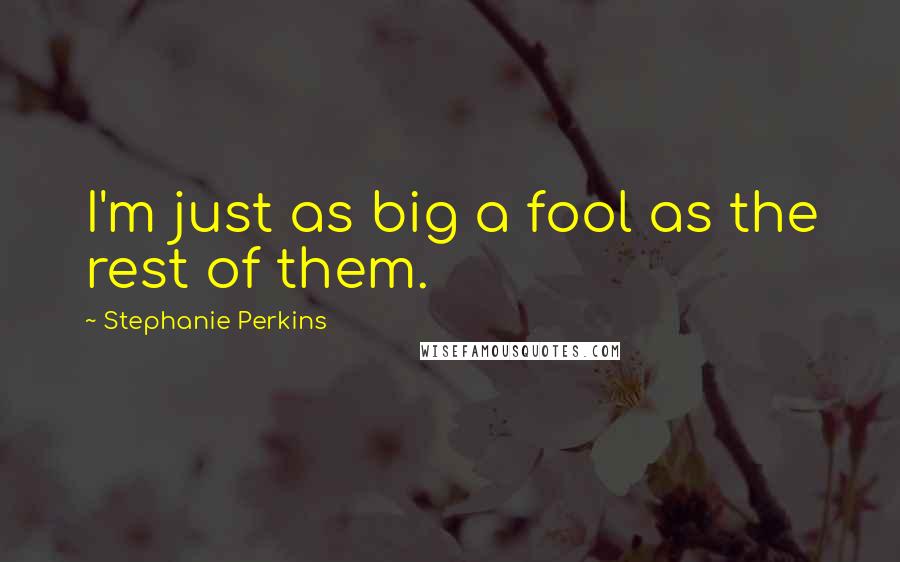Stephanie Perkins Quotes: I'm just as big a fool as the rest of them.