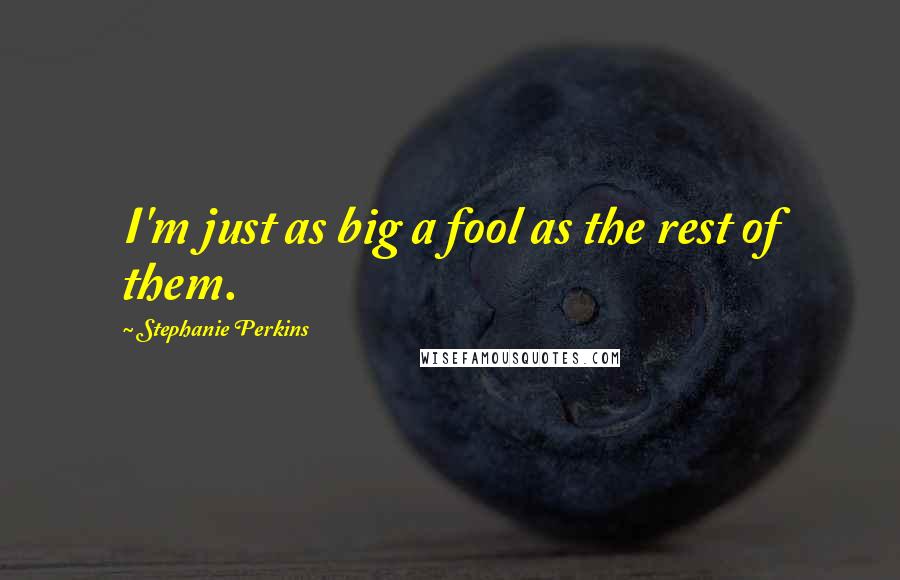 Stephanie Perkins Quotes: I'm just as big a fool as the rest of them.