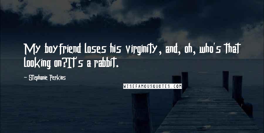 Stephanie Perkins Quotes: My boyfriend loses his virginity, and, oh, who's that looking on?It's a rabbit.