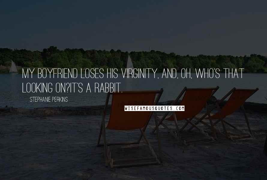 Stephanie Perkins Quotes: My boyfriend loses his virginity, and, oh, who's that looking on?It's a rabbit.