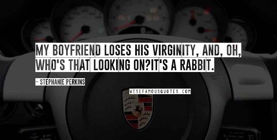 Stephanie Perkins Quotes: My boyfriend loses his virginity, and, oh, who's that looking on?It's a rabbit.