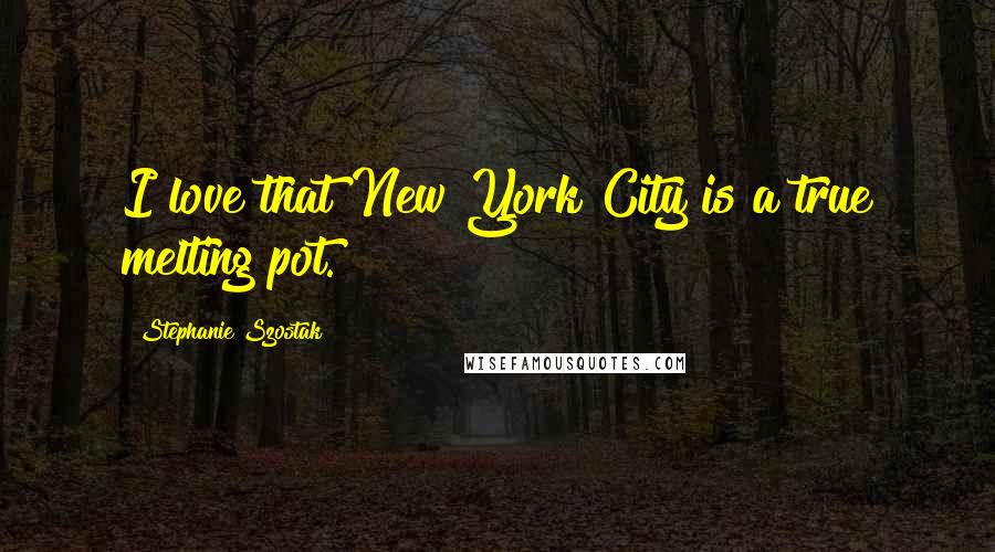 Stephanie Szostak Quotes: I love that New York City is a true melting pot.