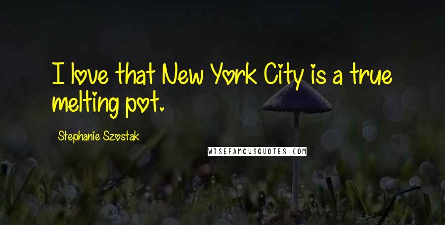 Stephanie Szostak Quotes: I love that New York City is a true melting pot.