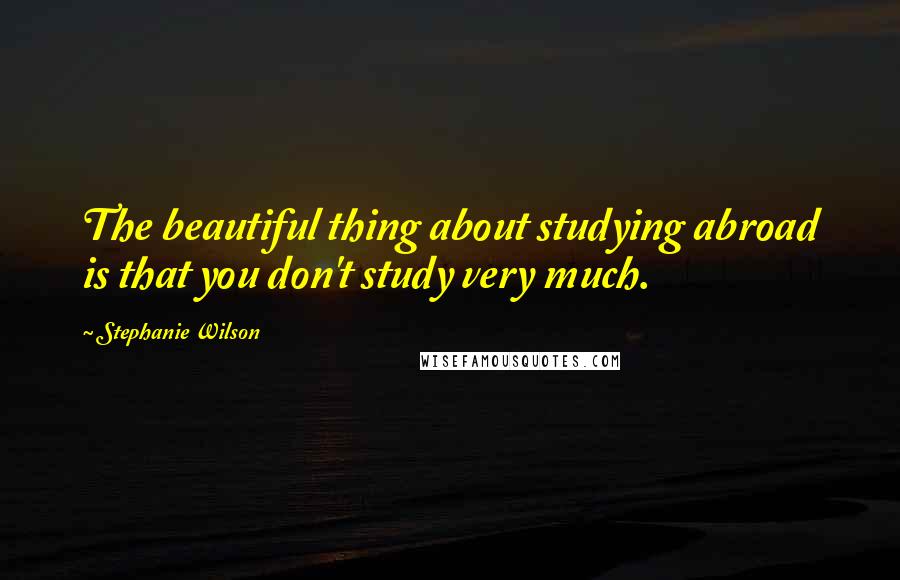 Stephanie Wilson Quotes: The beautiful thing about studying abroad is that you don't study very much.