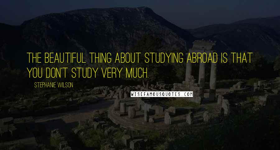 Stephanie Wilson Quotes: The beautiful thing about studying abroad is that you don't study very much.
