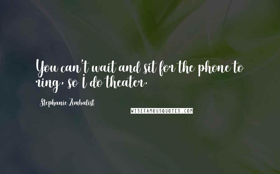 Stephanie Zimbalist Quotes: You can't wait and sit for the phone to ring, so I do theater.