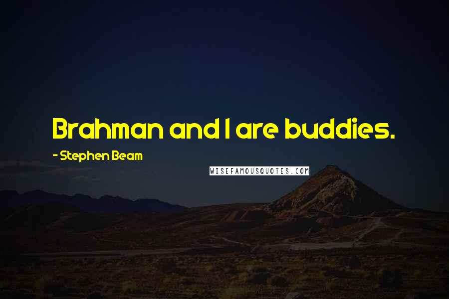 Stephen Beam Quotes: Brahman and I are buddies.