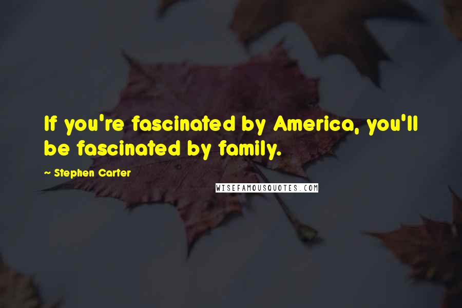 Stephen Carter Quotes: If you're fascinated by America, you'll be fascinated by family.