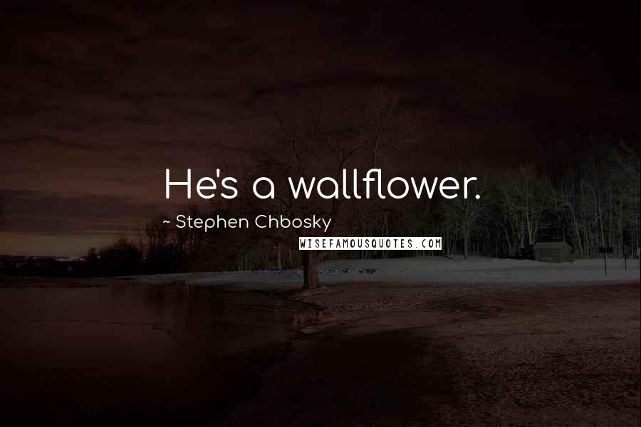 Stephen Chbosky Quotes: He's a wallflower.