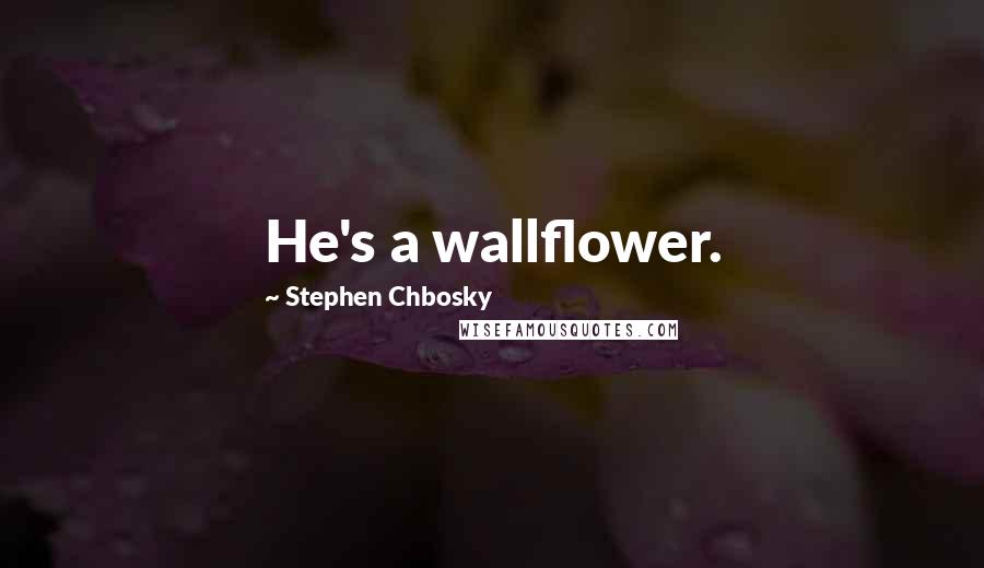 Stephen Chbosky Quotes: He's a wallflower.