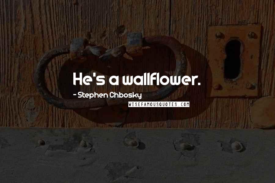 Stephen Chbosky Quotes: He's a wallflower.