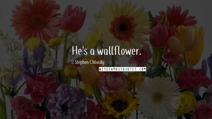 Stephen Chbosky Quotes: He's a wallflower.