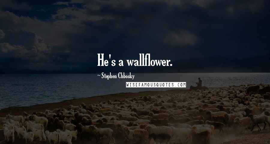 Stephen Chbosky Quotes: He's a wallflower.