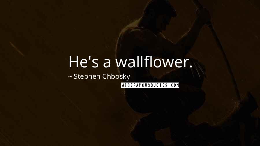 Stephen Chbosky Quotes: He's a wallflower.