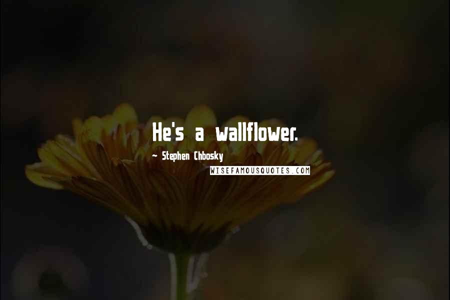 Stephen Chbosky Quotes: He's a wallflower.