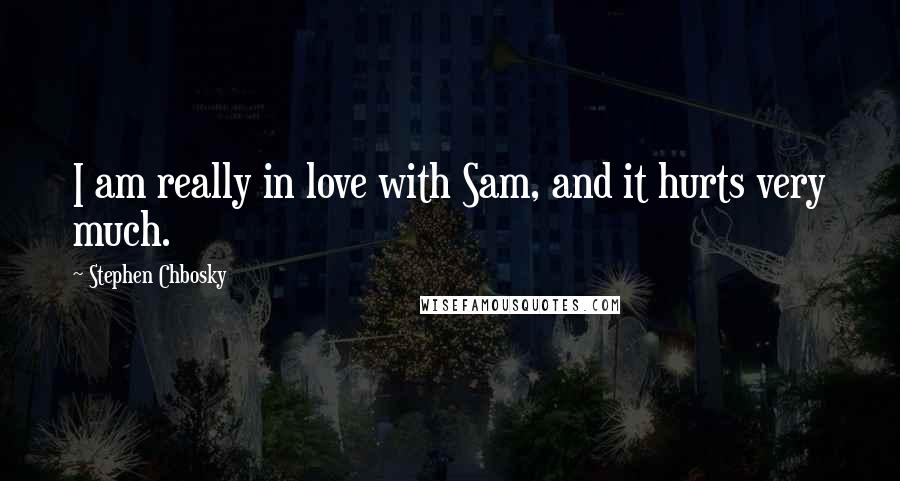 Stephen Chbosky Quotes: I am really in love with Sam, and it hurts very much.