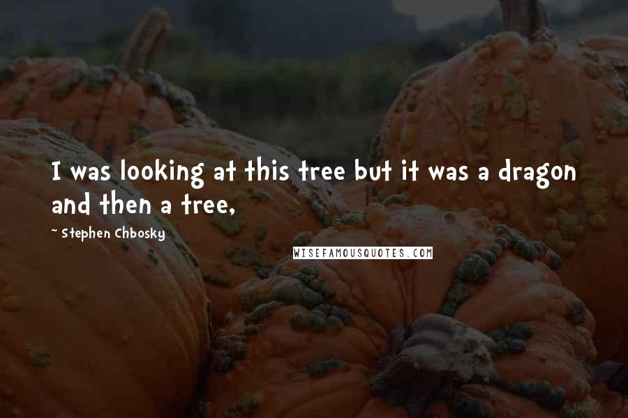 Stephen Chbosky Quotes: I was looking at this tree but it was a dragon and then a tree,