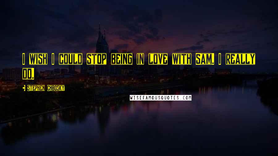 Stephen Chbosky Quotes: I wish I could stop being in love with Sam. I really do.