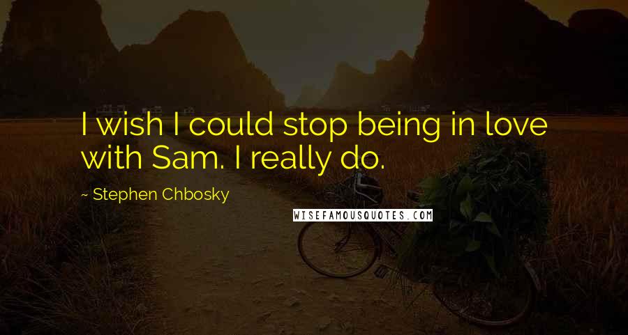 Stephen Chbosky Quotes: I wish I could stop being in love with Sam. I really do.