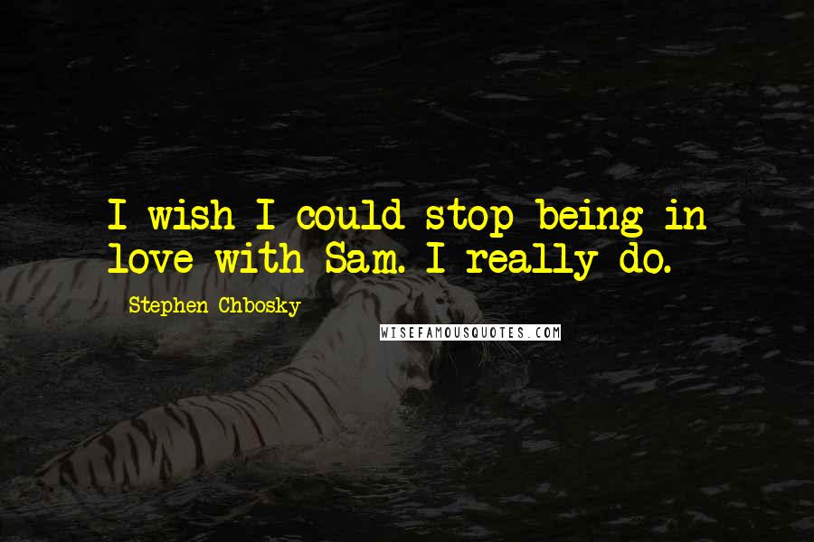 Stephen Chbosky Quotes: I wish I could stop being in love with Sam. I really do.