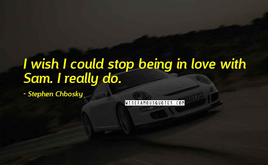 Stephen Chbosky Quotes: I wish I could stop being in love with Sam. I really do.