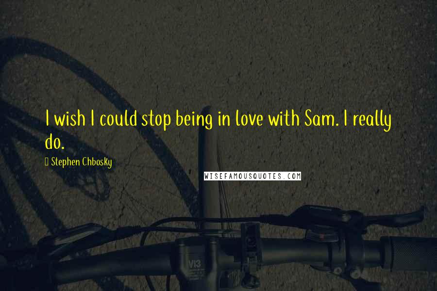 Stephen Chbosky Quotes: I wish I could stop being in love with Sam. I really do.