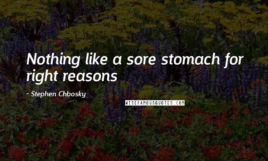 Stephen Chbosky Quotes: Nothing like a sore stomach for right reasons