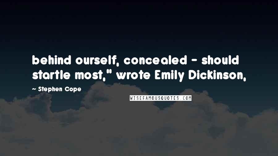 Stephen Cope Quotes: behind ourself, concealed - should startle most," wrote Emily Dickinson,