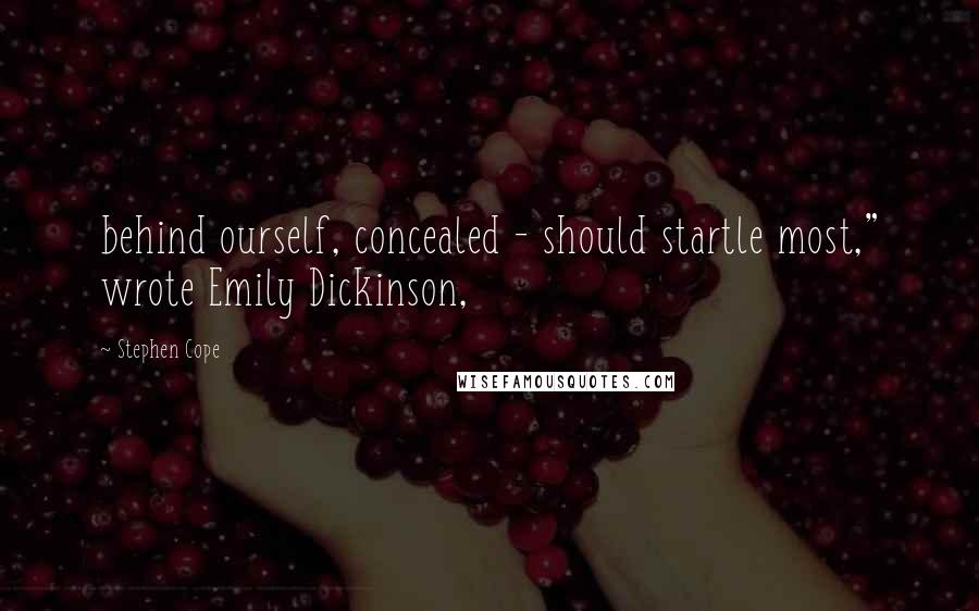 Stephen Cope Quotes: behind ourself, concealed - should startle most," wrote Emily Dickinson,