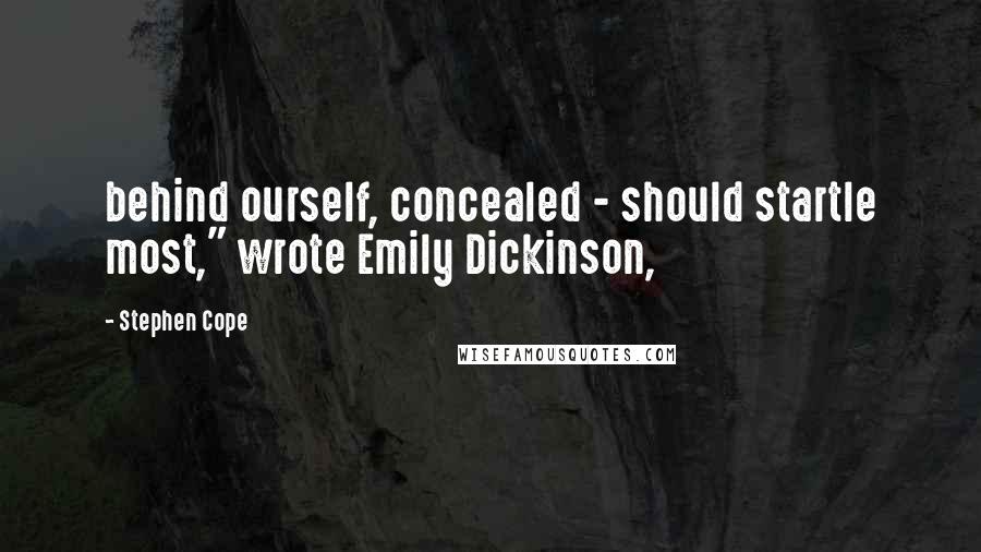 Stephen Cope Quotes: behind ourself, concealed - should startle most," wrote Emily Dickinson,